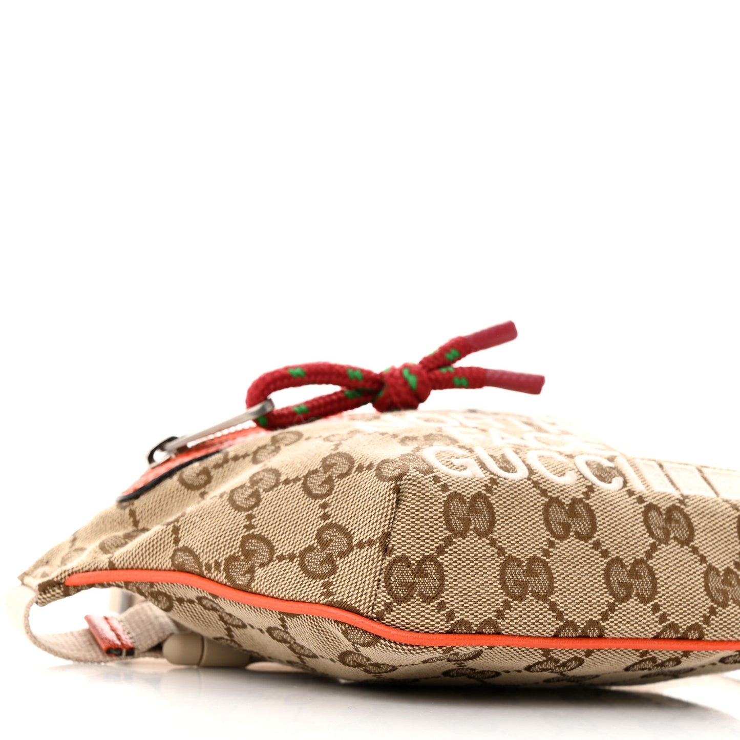 X THE NORTH FACE Monogram Textured Dollar Calfskin Embroidered Belt Bag Beige Ebony Mystic White Deep Orange