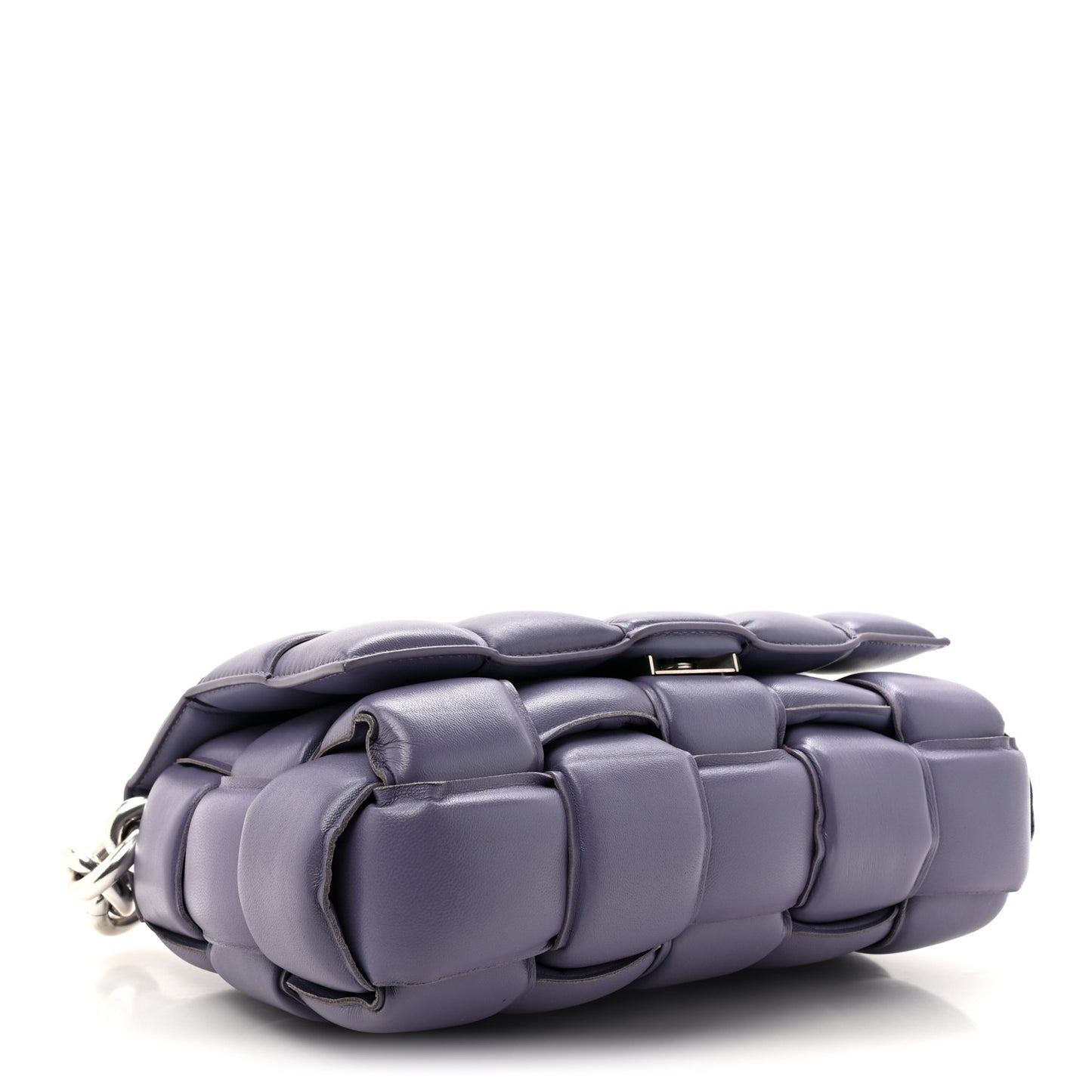 Lambskin Maxi Intreccio Padded Chain Cassette Crossbody Bag Lavender