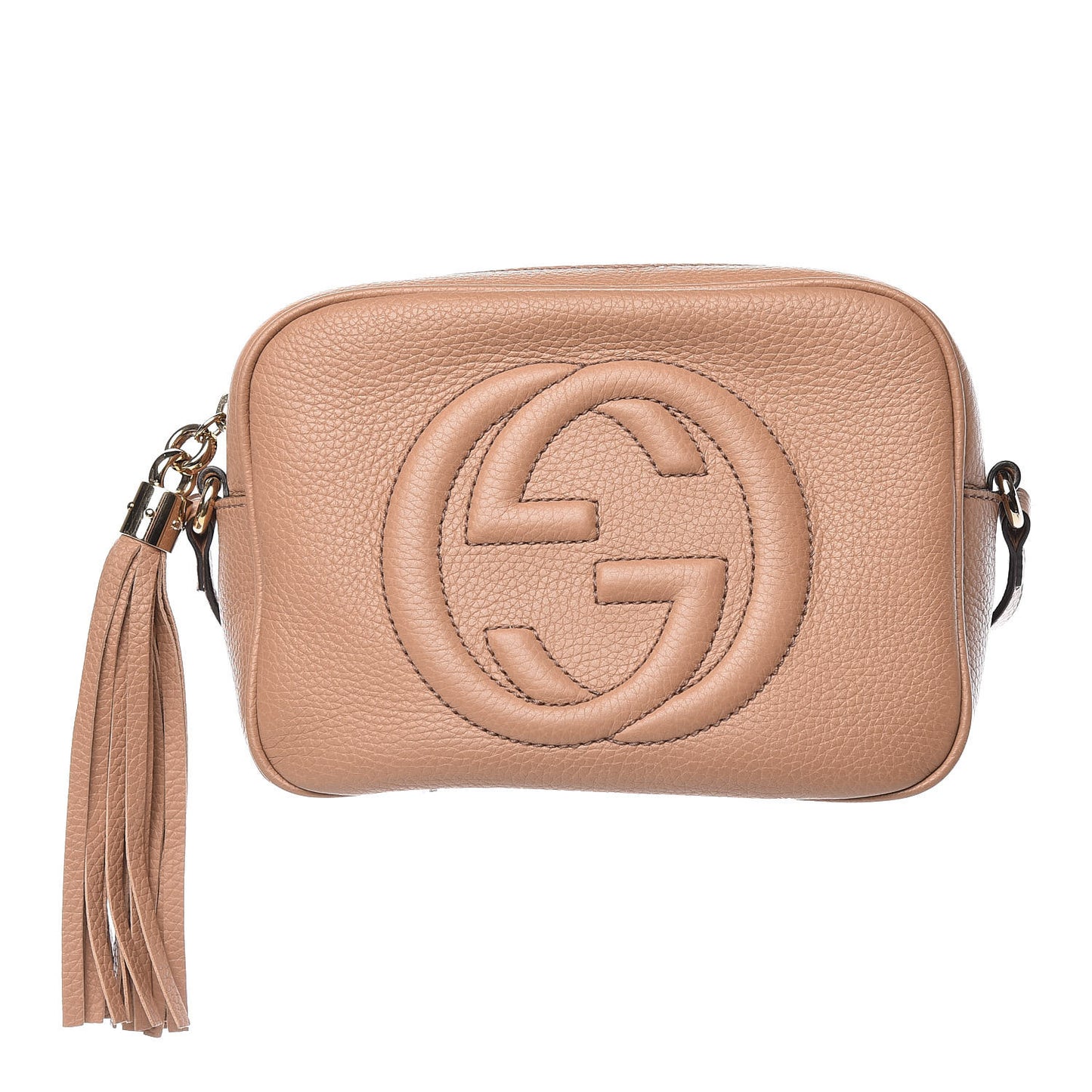 Pebbled Calfskin Small Soho Disco Bag Camelia