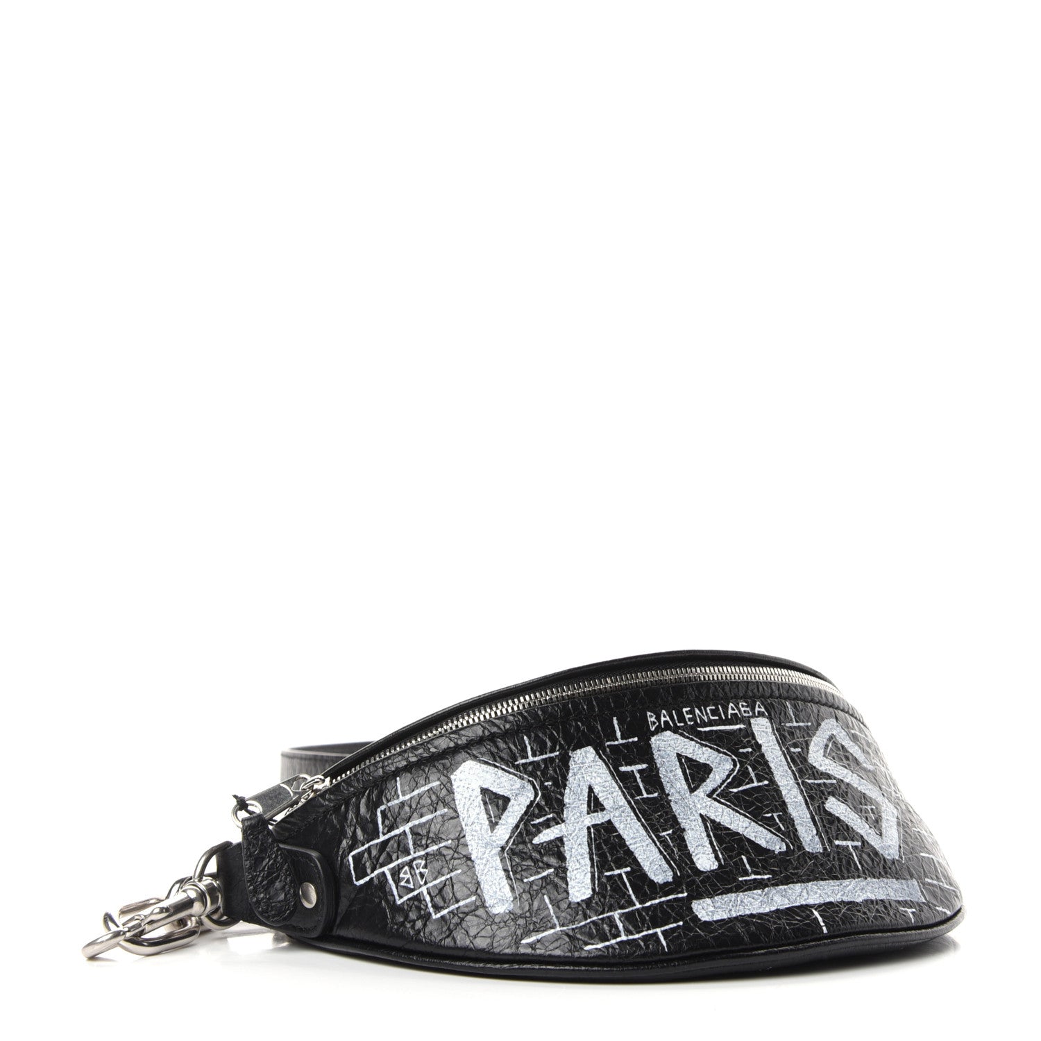 Balenciaga Agneau Arena Graffiti All Over XXS Souvenir Belt Bag Black White 4 of 9