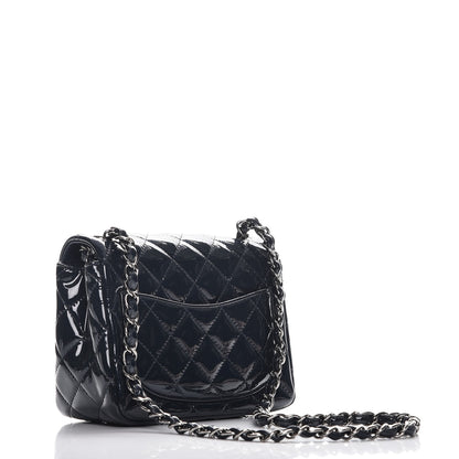 Chanel Patent Quilted Mini Square Flap Navy Blue 3 of 9