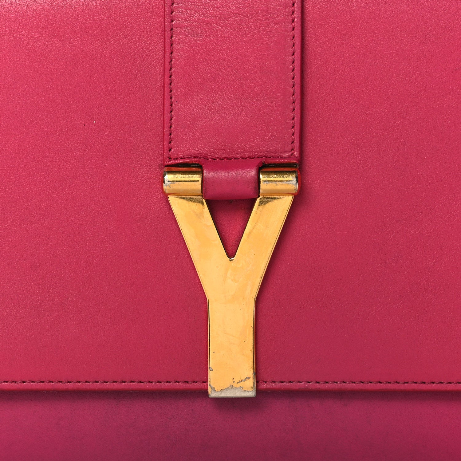 Saint Laurent Calfskin Classic Y Ligne Clutch Fuchsia 8 of 12
