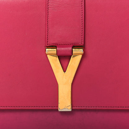 Saint Laurent Calfskin Classic Y Ligne Clutch Fuchsia 8 of 12