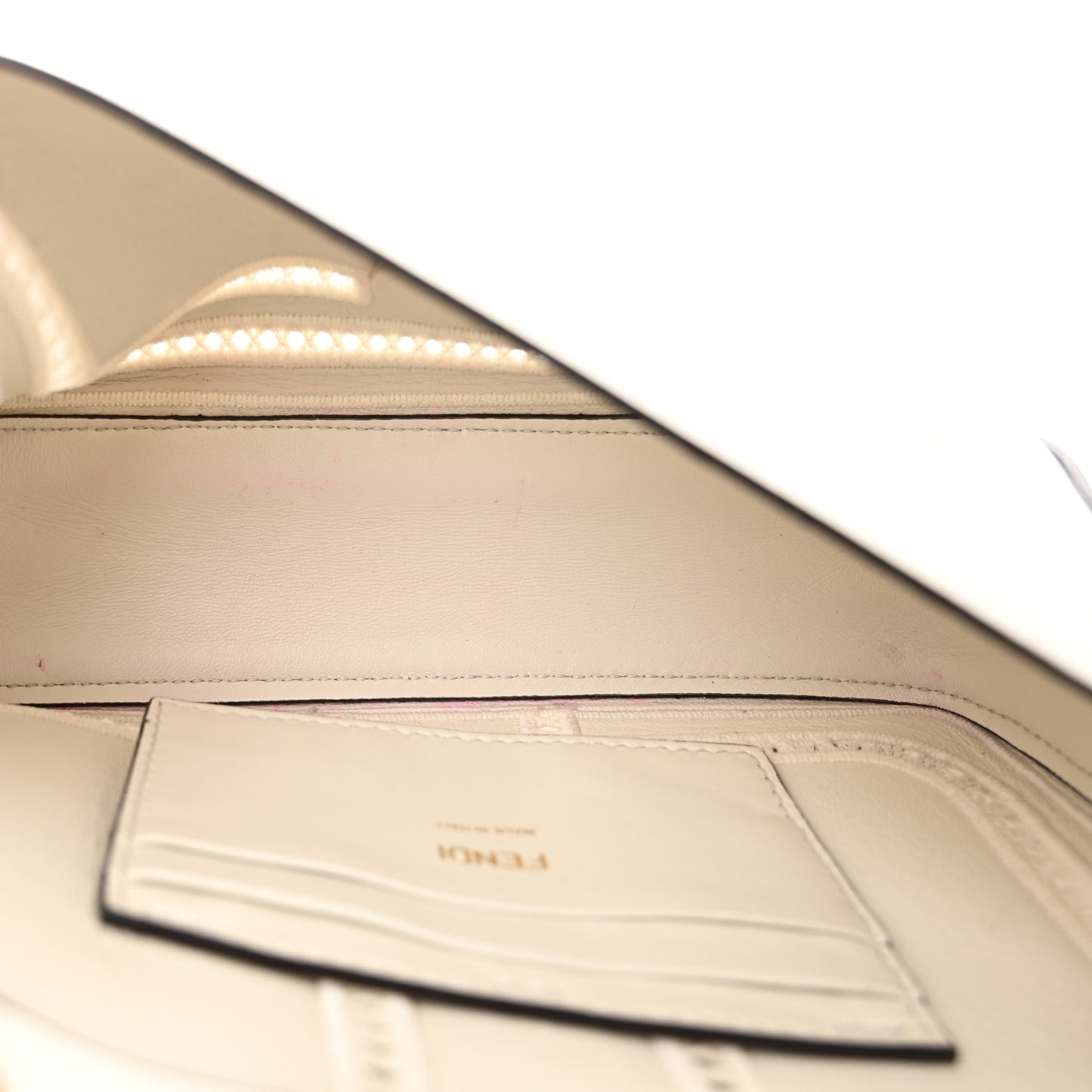 Nappa Apolo Floral Embroidered Mini Chain Baguette White