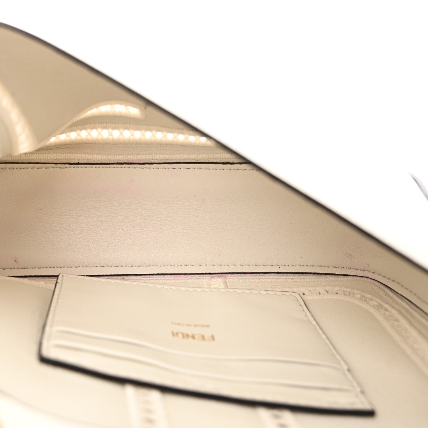 Fendi Nappa Apolo Floral Embroidered Mini Chain Baguette White 5 of 12