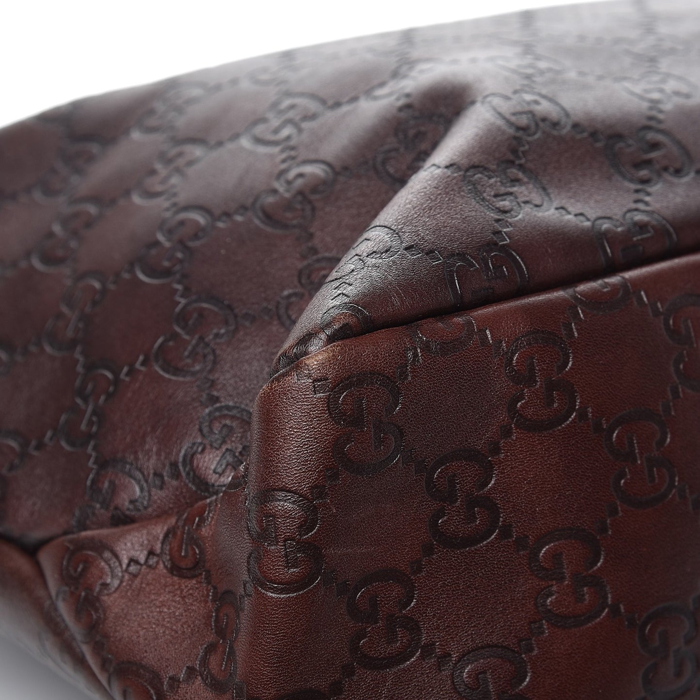 Guccissima Medium Horsebit Chain Hobo Dark Brown