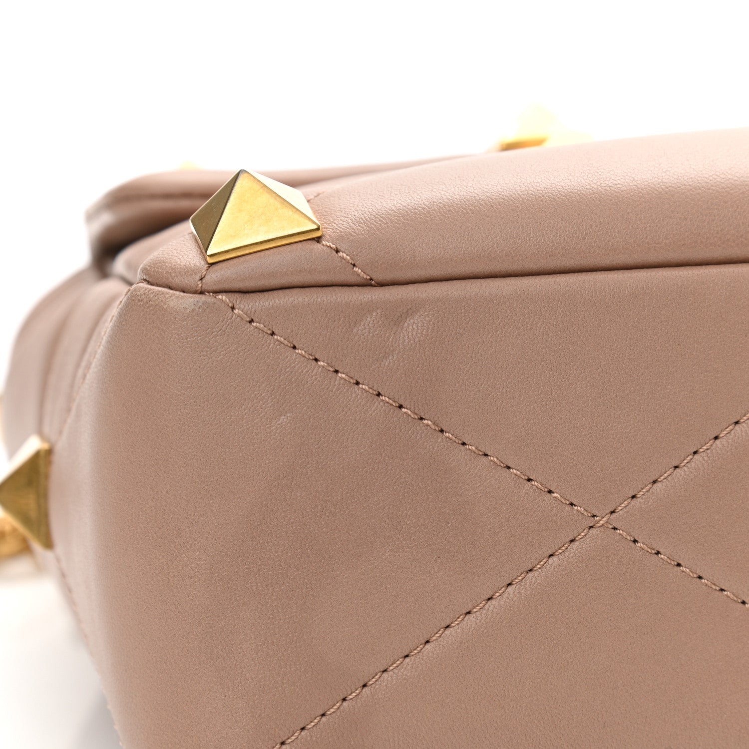 Valentino Garavani Nappa Large Roman Stud Shoulder Bag Rose Cannelle 11 of 11