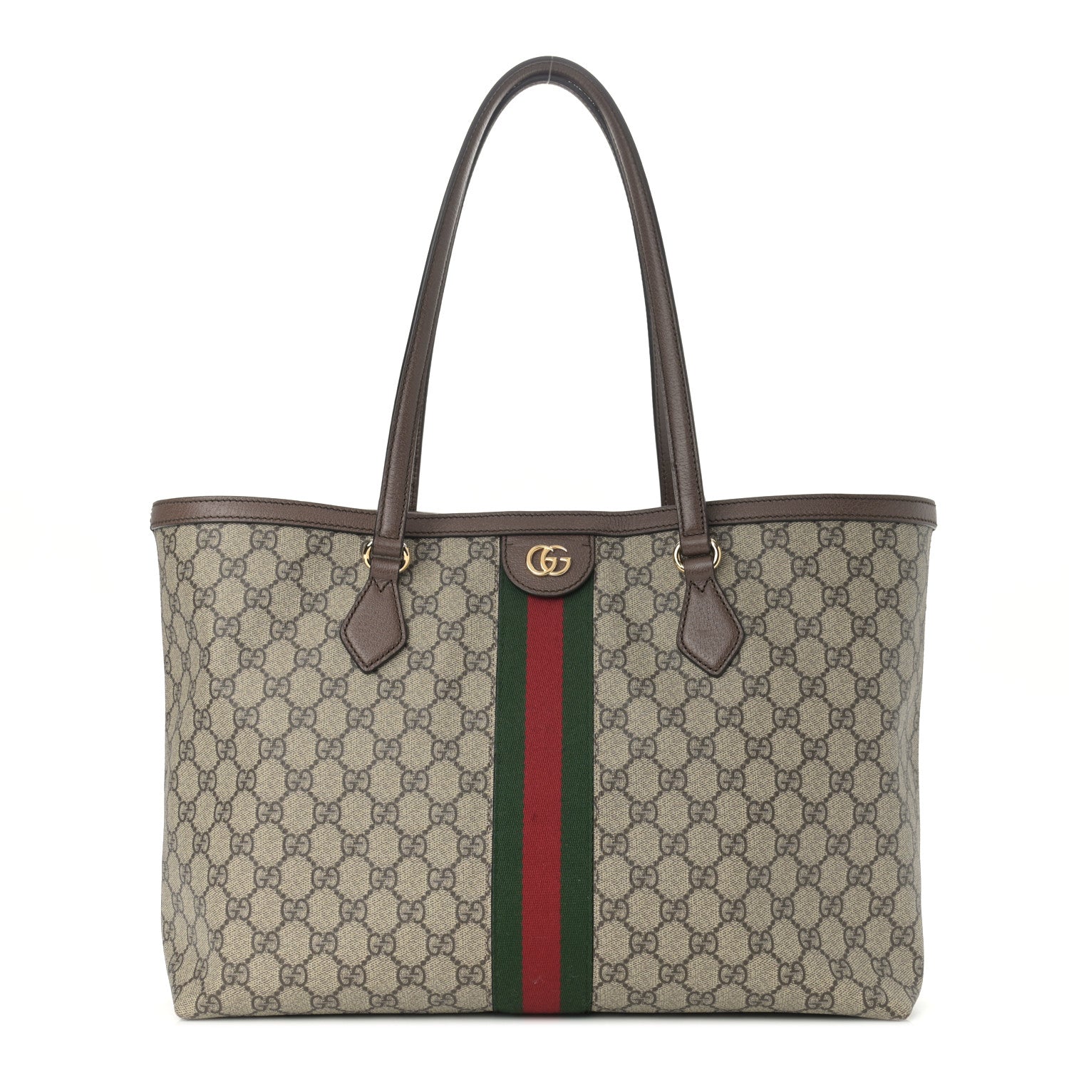 Gucci GG Supreme Monogram Medium Ophidia Shopping Tote Brown 1 of 15
