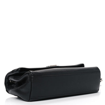 Saint Laurent Grain De Poudre Small West Hollywood Monogram Fold-Over Bag Black 3 of 4