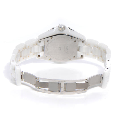 Chanel Stainless Steel Ceramic Diamond 38mm J12 Automatic Watch White 3 of 6