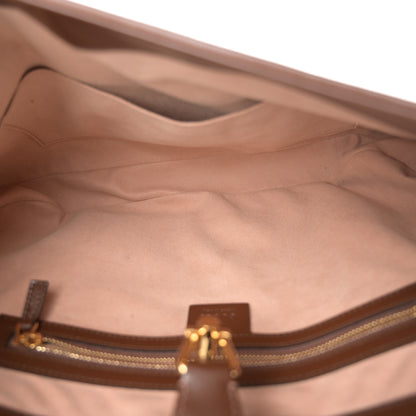 Gucci GG Supreme Monogram Azalea Calfskin Web Medium Jackie 1961 Hobo Beige Ebony Brown Sugar 5 of 11