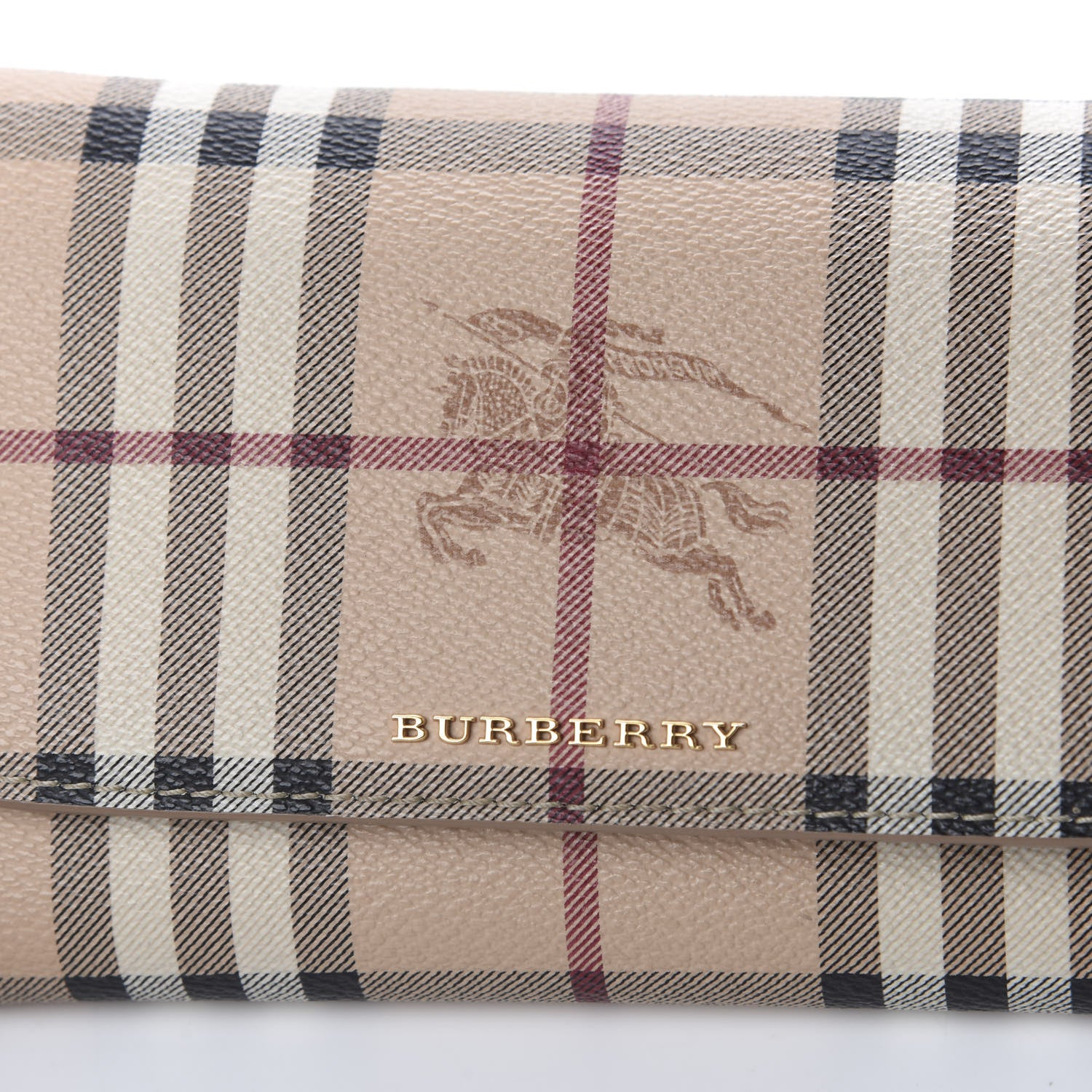 Burberry Haymarket Check Henley Wallet On Chain Mid Camel 11 of 11