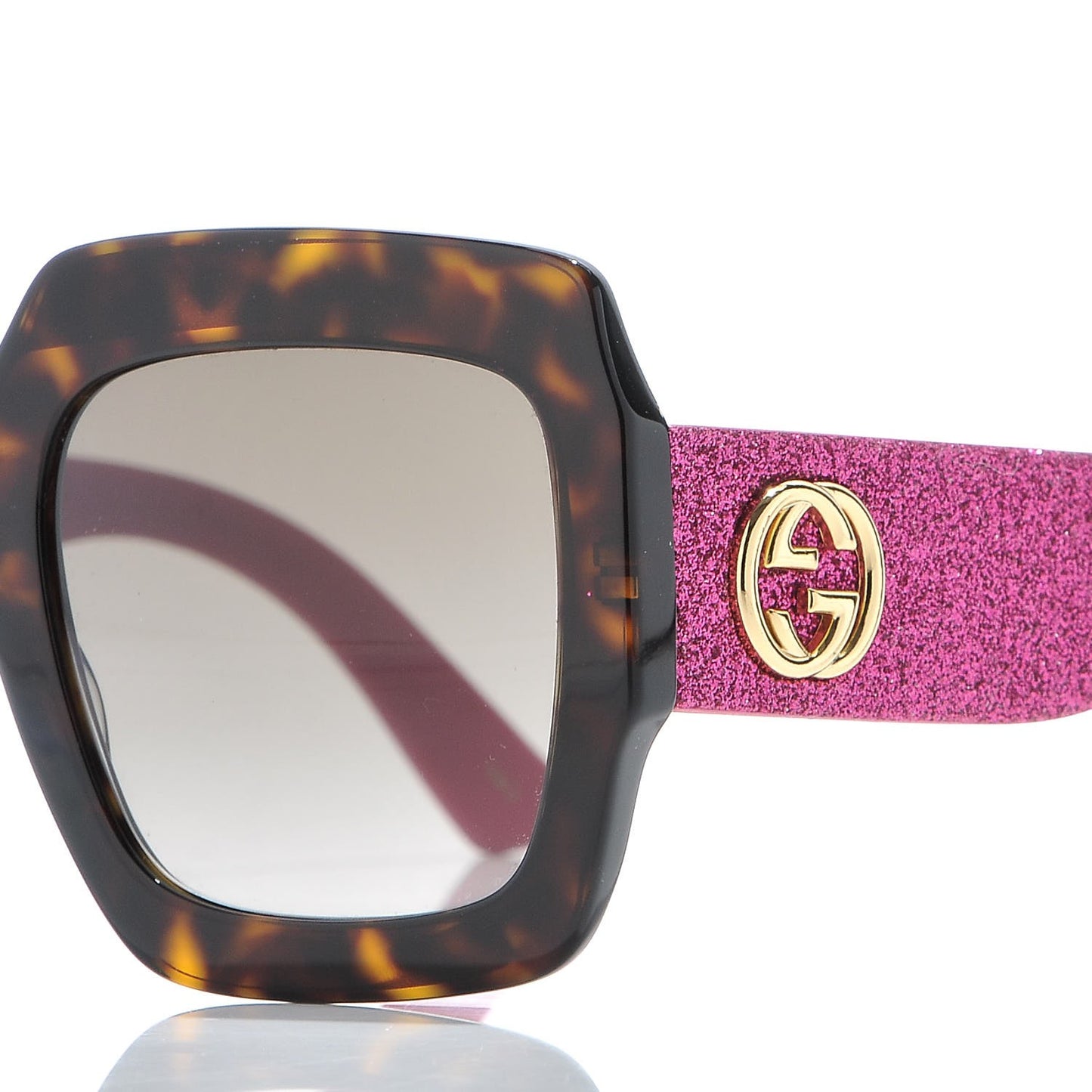 Square Frame GG0102S Sunglasses Glitter Pink Multi