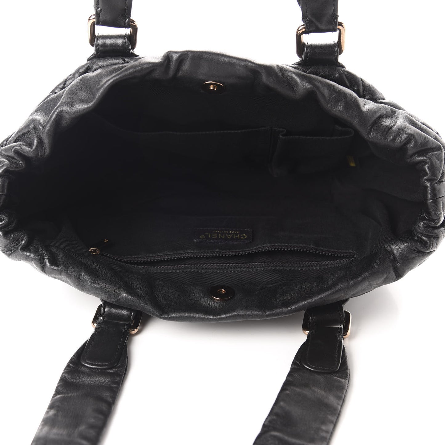 Lambskin Quilted Cloudy Bundle East West Tote Black