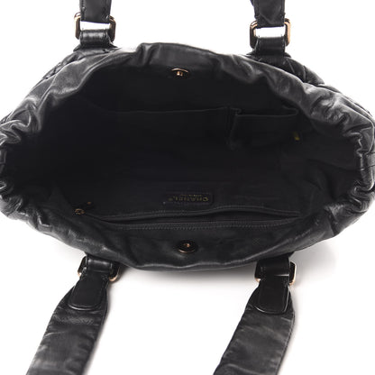 Chanel Lambskin Quilted Cloudy Bundle East West Tote Black 5 of 10