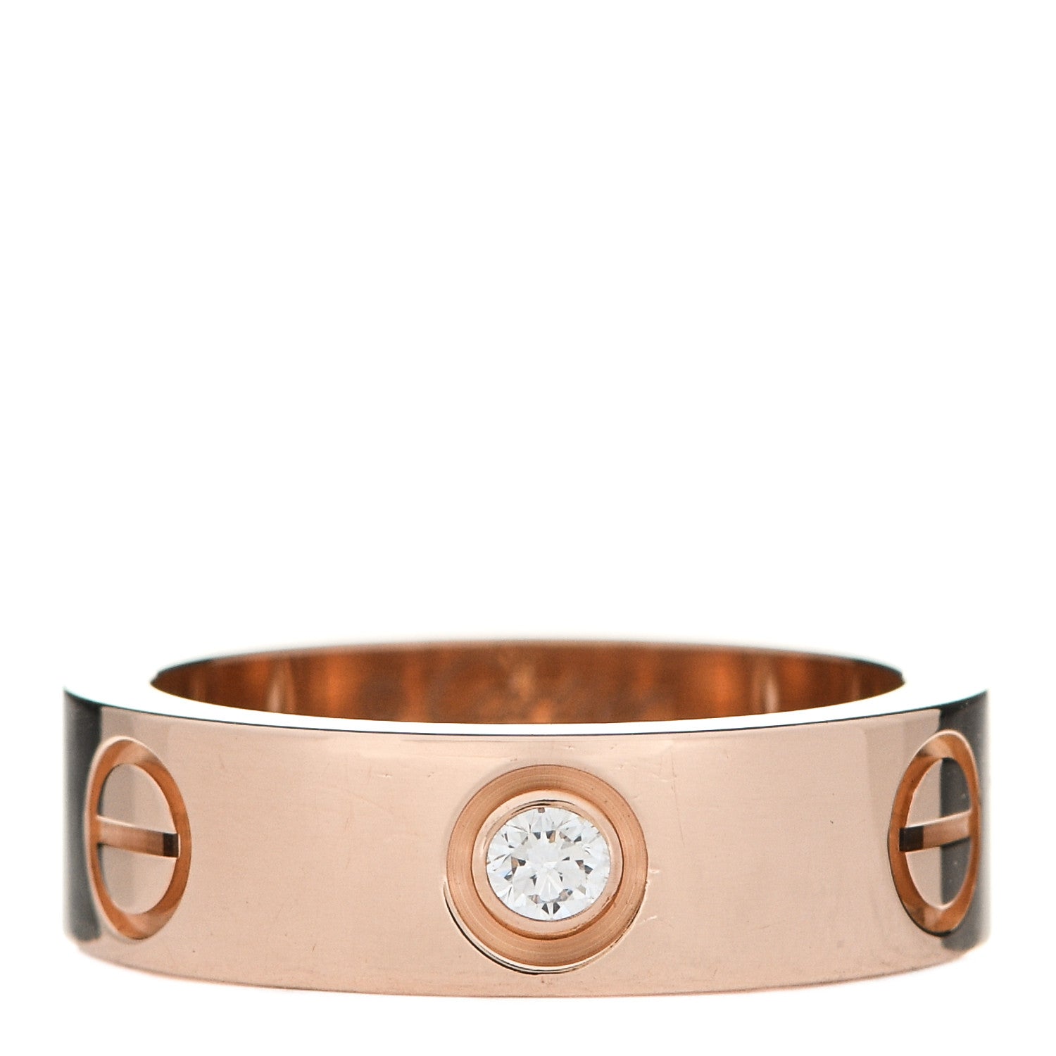 Cartier 18K Pink Gold 3 Diamond 5.5mm LOVE Ring 50 5.25 1 of 5