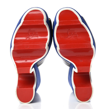 Christian Louboutin Nappa Suede Mulacramp 140 Sandals 38 Black Blue 7 of 12