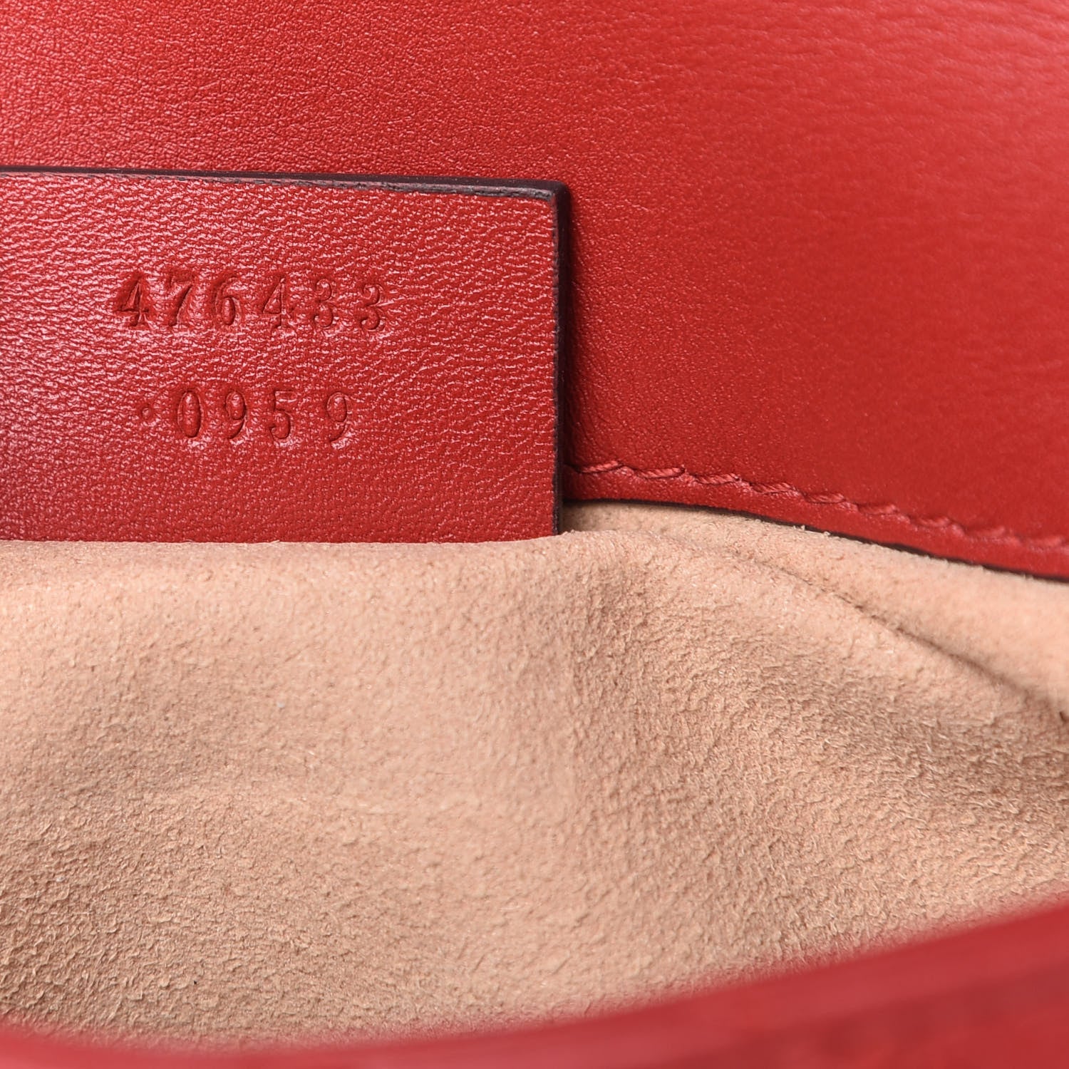 Gucci Calfskin Matelasse Super Mini GG Marmont Shoulder Bag Hibiscus Red 9 of 10