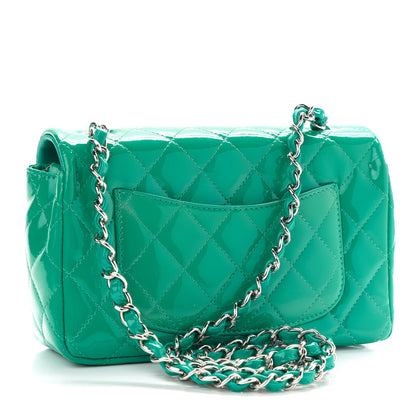 Chanel Patent Quilted Mini Rectangular Flap Turquoise 3 of 9