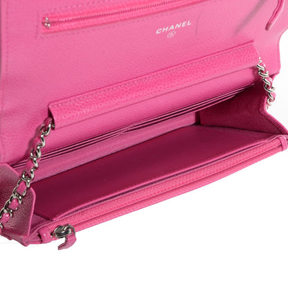 Chanel Caviar Quilted Wallet On Chain WOC Dark Pink 5 of 8