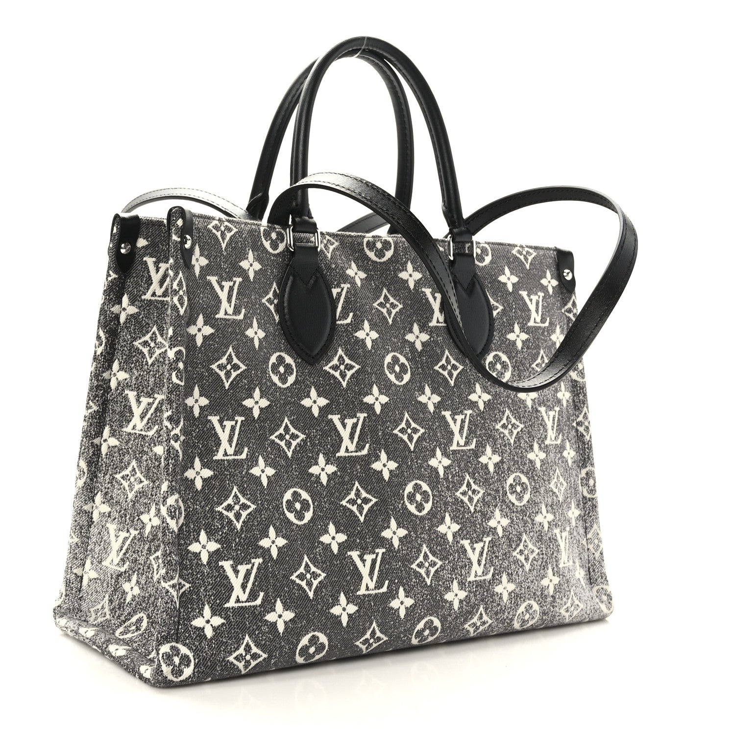 Louis Vuitton Monogram Jacquard Denim Onthego MM Black 3 of 8