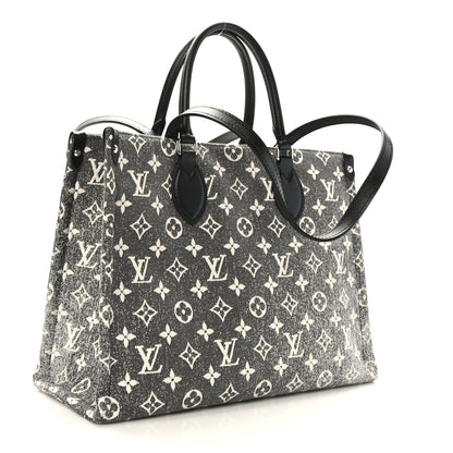 Louis Vuitton Monogram Jacquard Denim Onthego MM Black 3 of 8