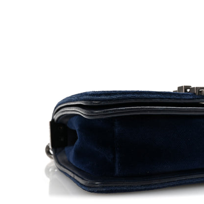 Chanel Velvet Quilted Small Boy Flap Blue 9 of 10