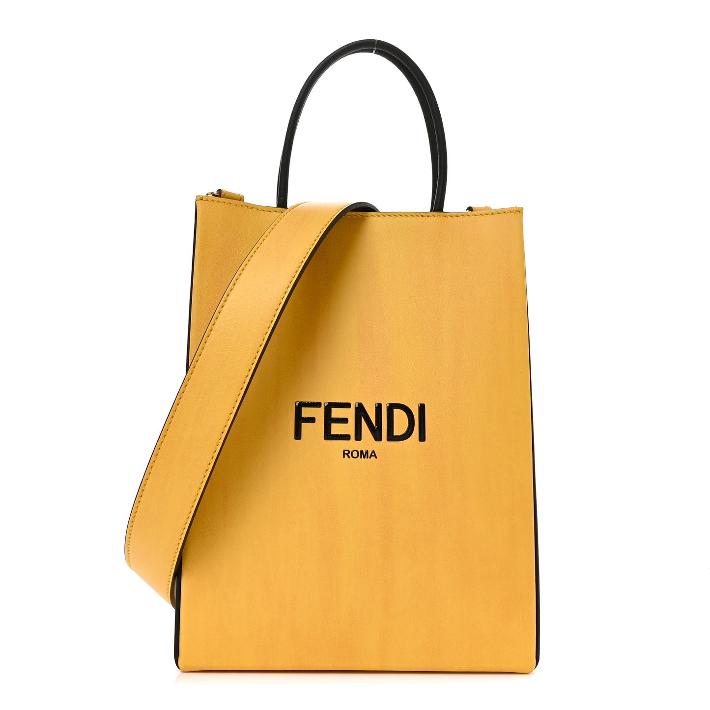 Vitello Fluffy Logo Small Pack Shopper Tote Yellow Box Black