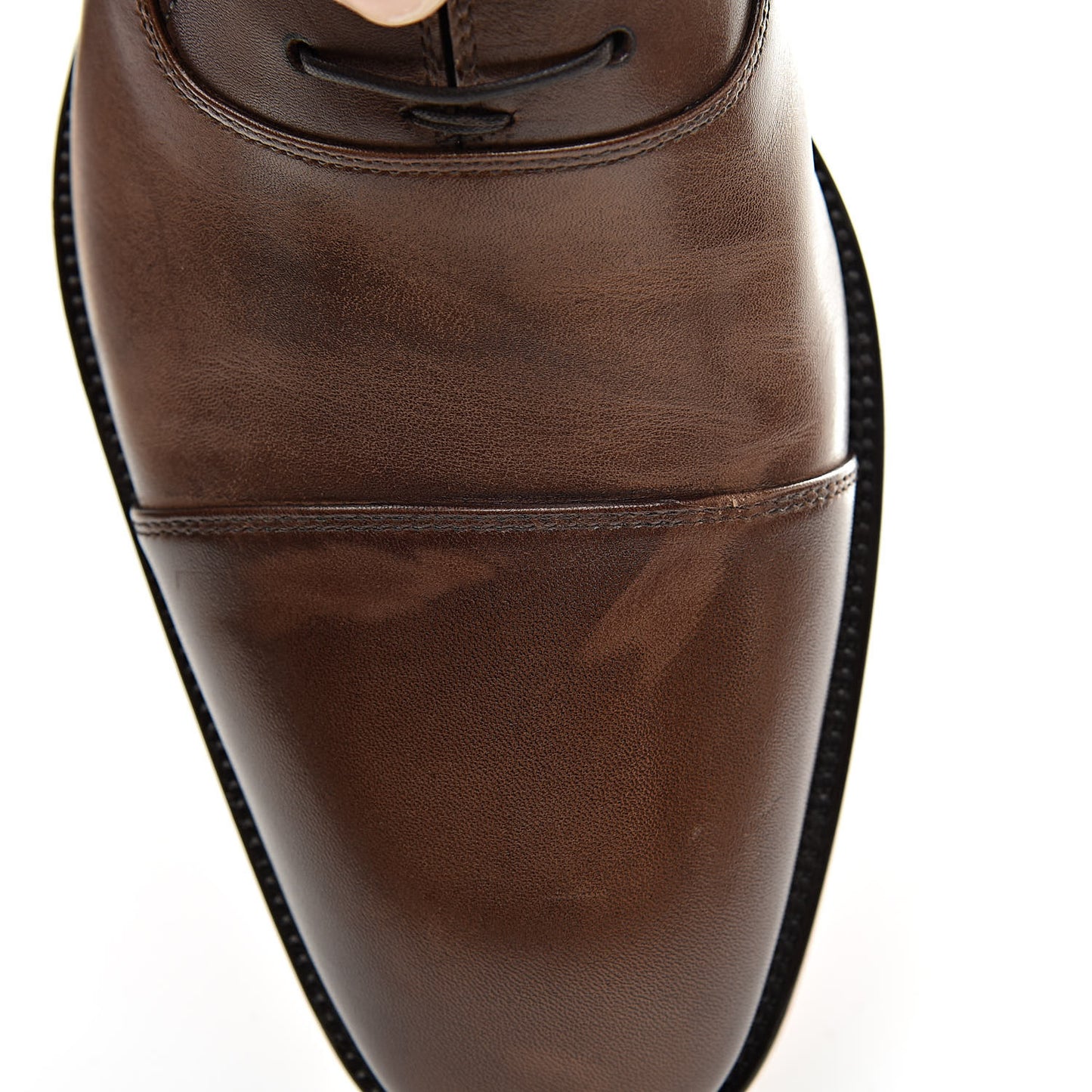 Calfskin Patime Mens Hubertus Flat 41.5 Havane