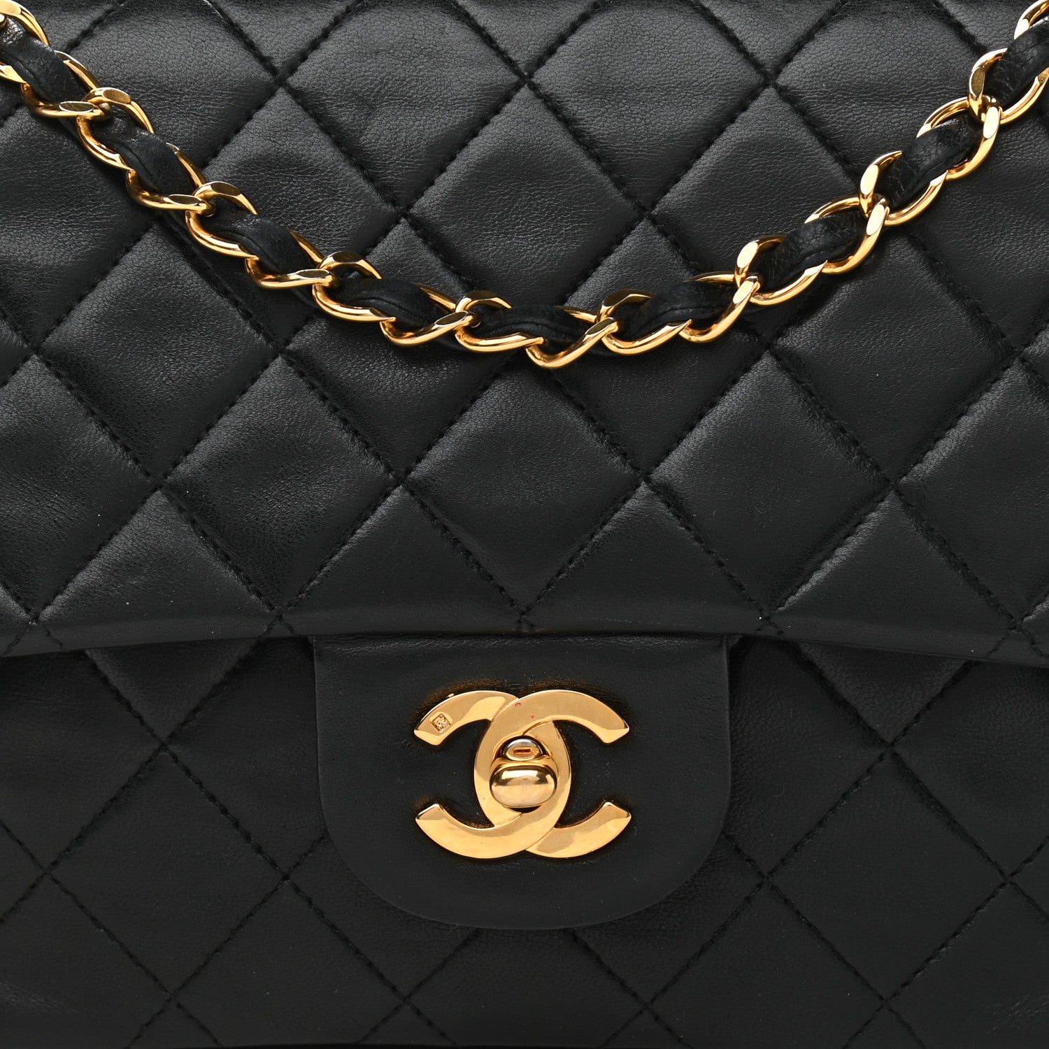 Chanel Lambskin Quilted Medium Double Flap Black 9 of 16