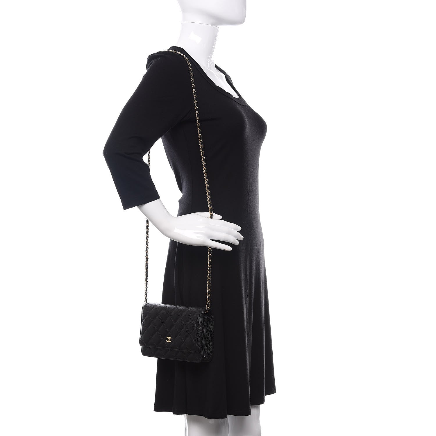 Chanel Caviar Quilted Wallet On Chain WOC Black 2 of 12