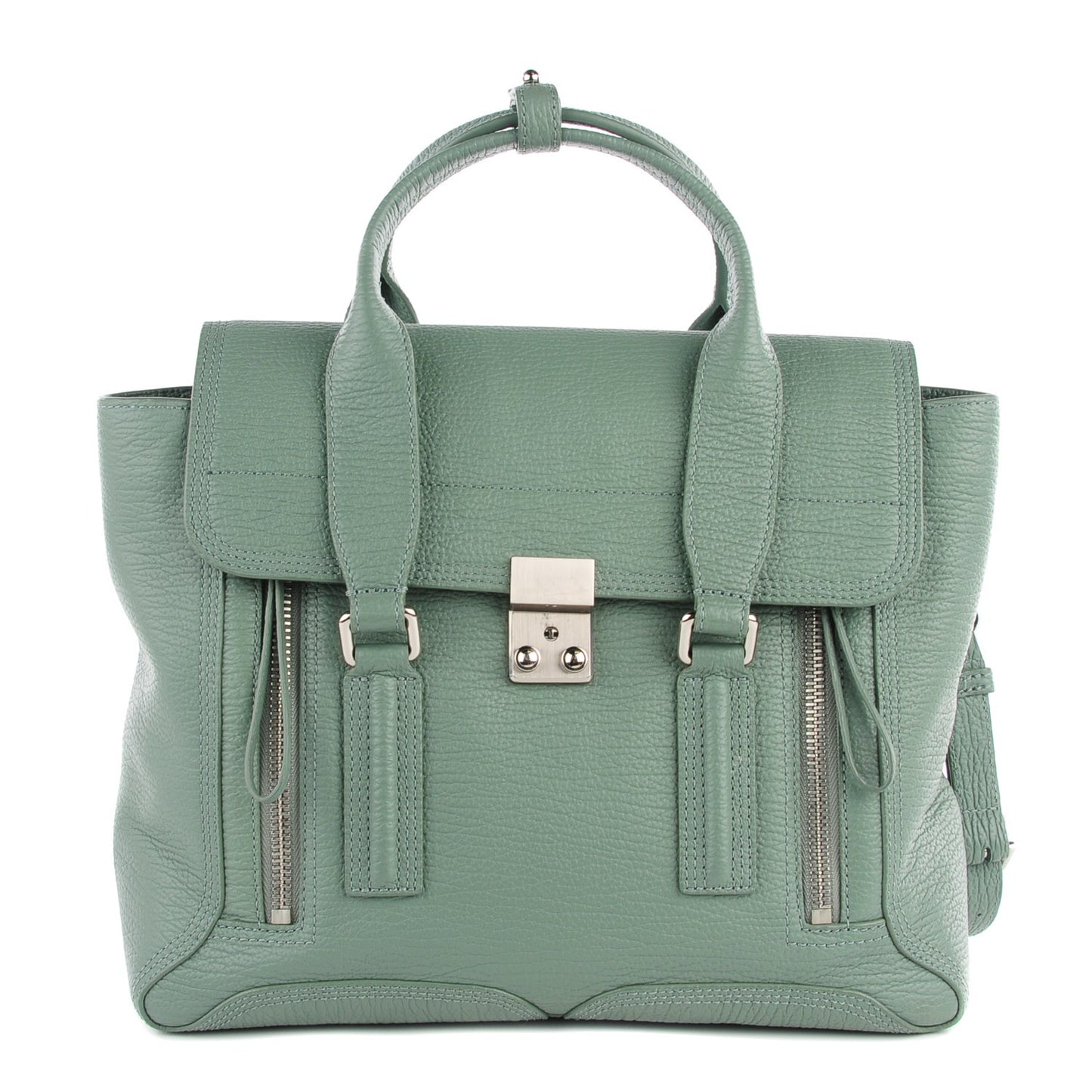 3.1 Textured Calfskin Medium Pashli Satchel Agave