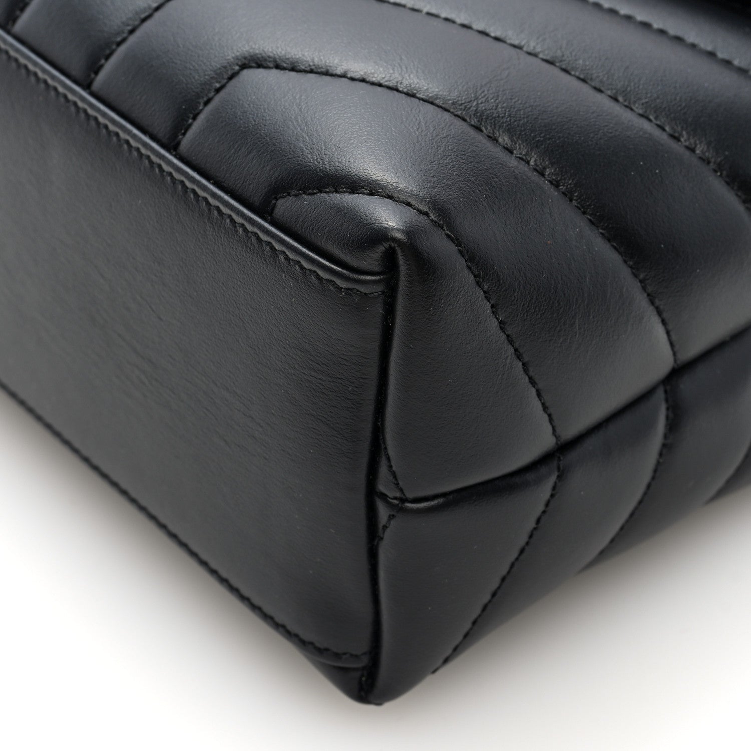 Saint Laurent Calfskin Y Quilted Monogram Small Loulou Chain Satchel Black 9 of 9