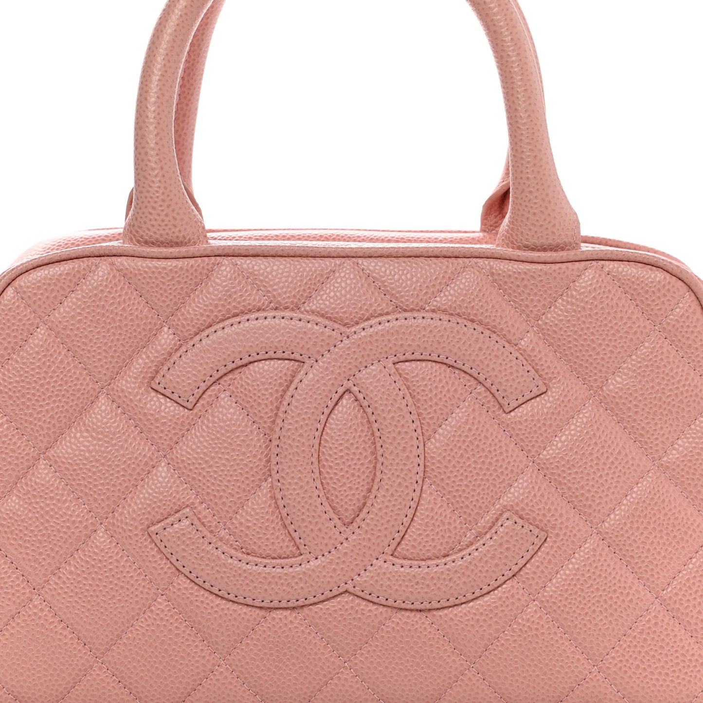 Caviar Quilted Small Bowler Pink