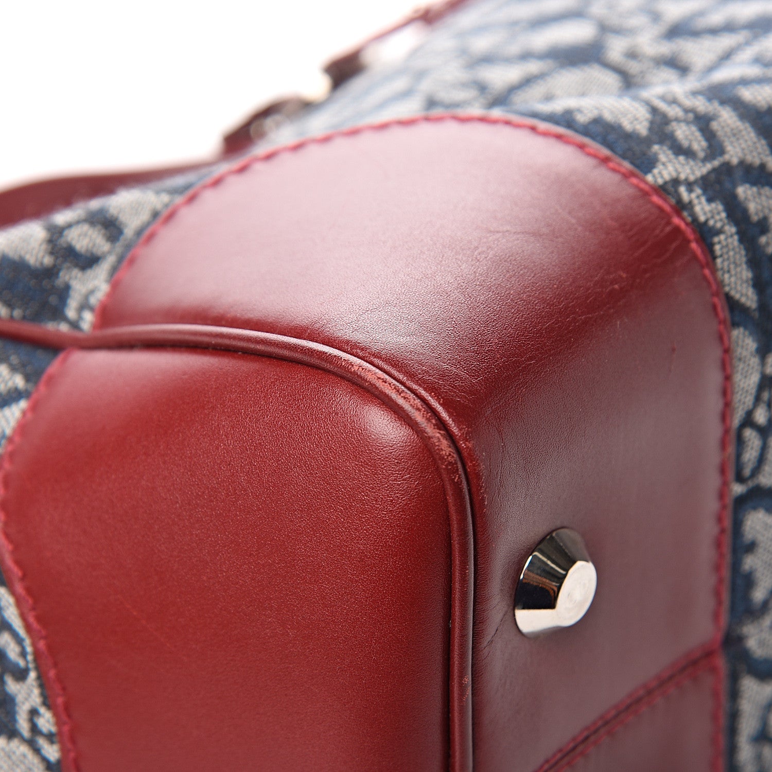 Christian Dior Monogram Boston Navy Red 9 of 11