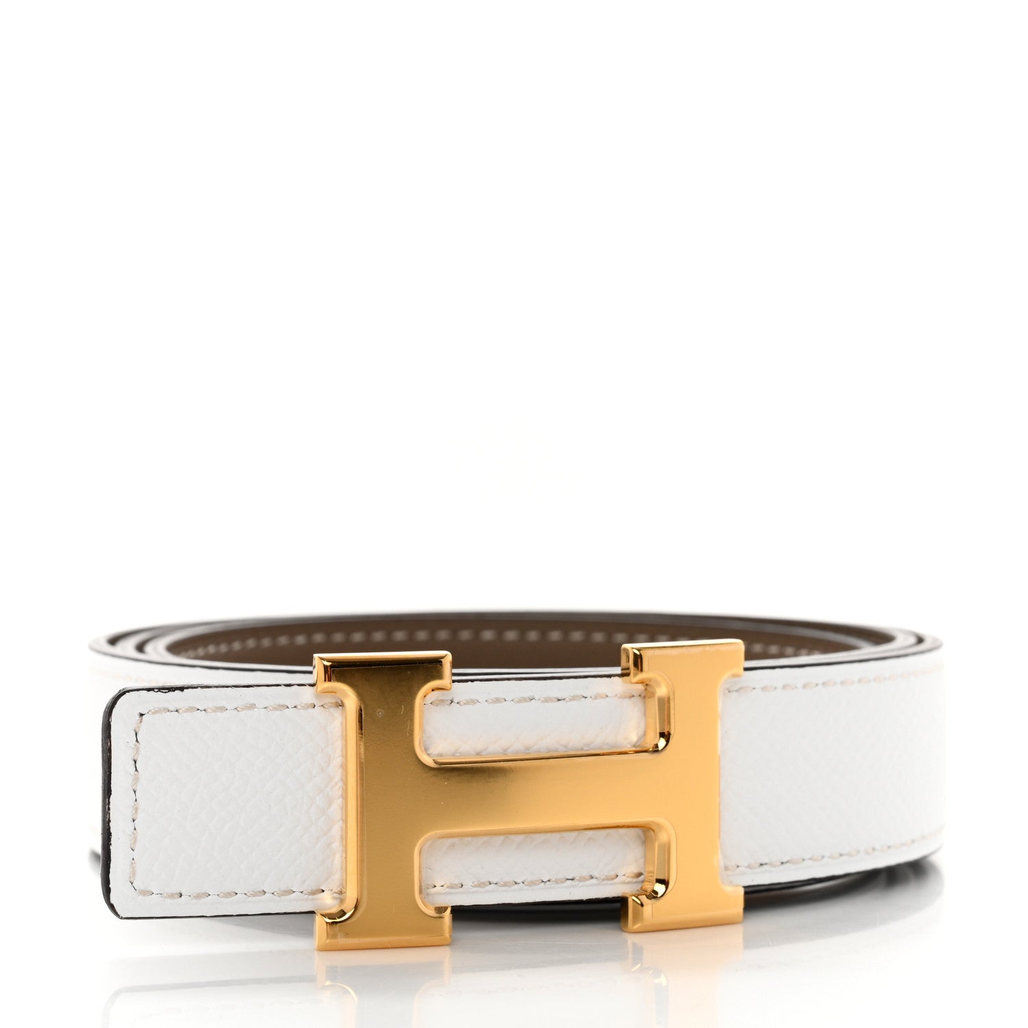 Hermes Swift Epsom 24mm Mini H Belt 80 32 Etoupe White 4 of 7