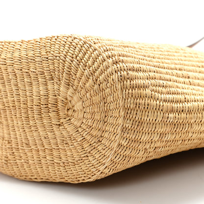 Loewe Raffia Calfskin Shell Basket Tote Natural Pecan 10 of 10