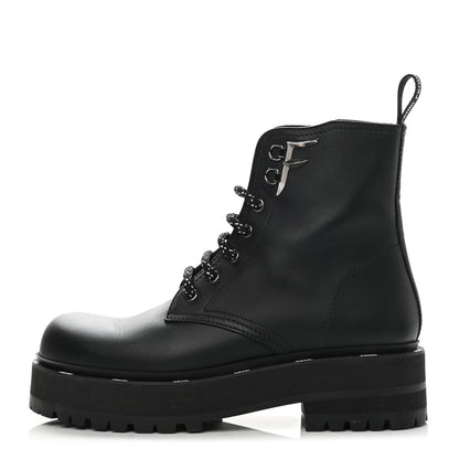 Fendi Calfskin FFreedom Platform Biker Boots 36.5 Black 1 of 8