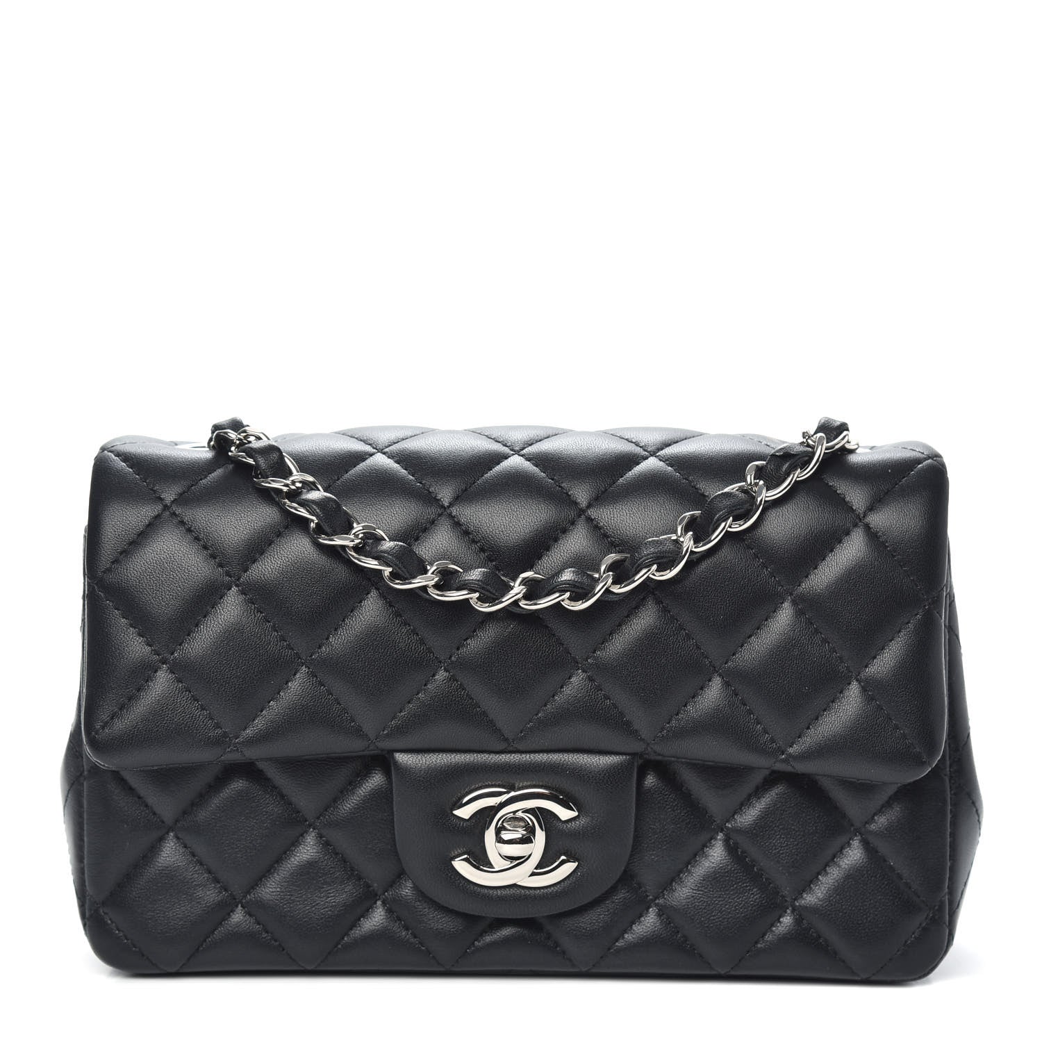 Chanel Lambskin Quilted Mini Rectangular Flap Black 1 of 13