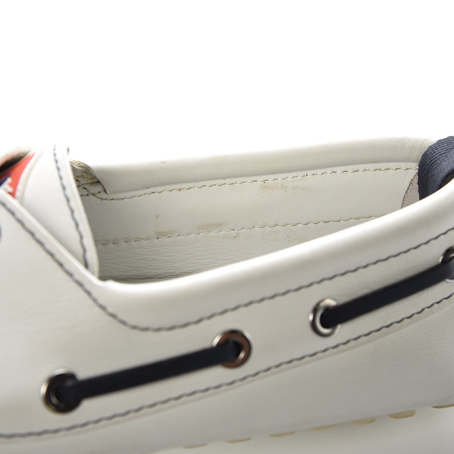 Louis Vuitton Calfskin Rubber Mens Americas Cup Marine Boat Shoe 7 White 11 of 23