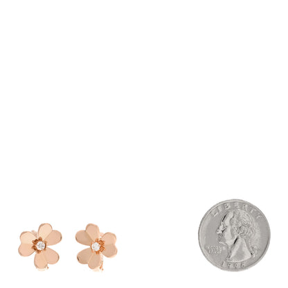Van Cleef & Arpels 18K Rose Gold Diamond Small Frivole Earrings 2 of 5
