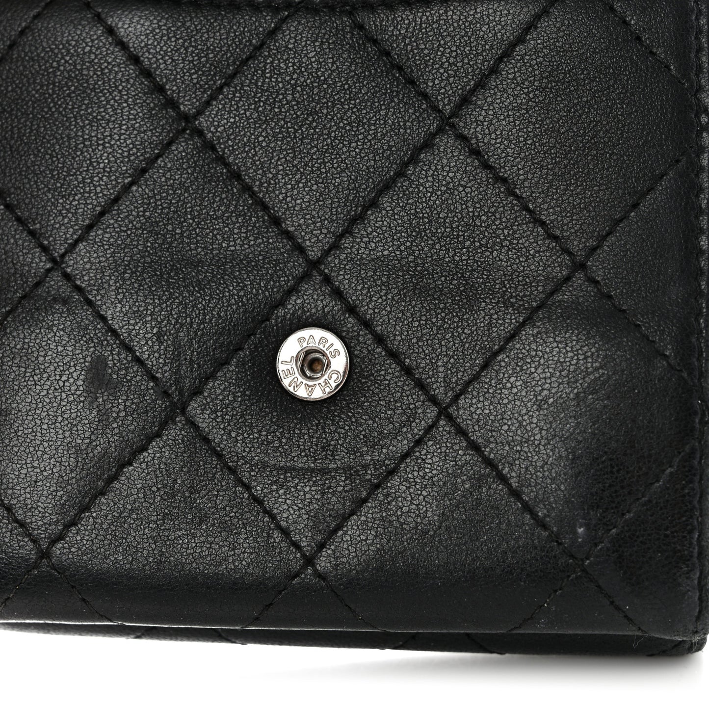 Lambskin Quilted Double Sided Wallet Black
