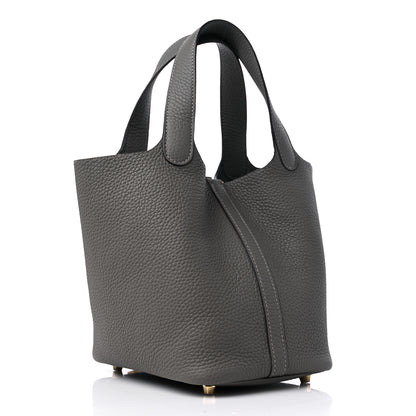 Hermes Taurillon Clemence Picotin Lock 18 PM Gris Meyer 3 of 10