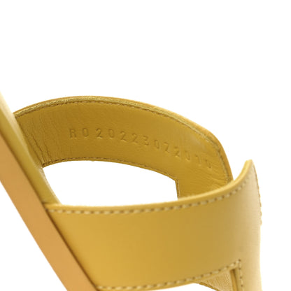 Hermes Calfskin Oran Sandals 35 Jaune Citron 8 of 9