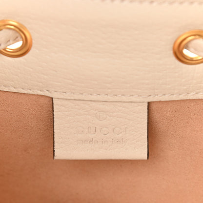 Gucci GG Supreme Monogram Textured Calfskin Web Mini Ophidia Bucket Bag Beige Ebony Mystic White 6 of 11