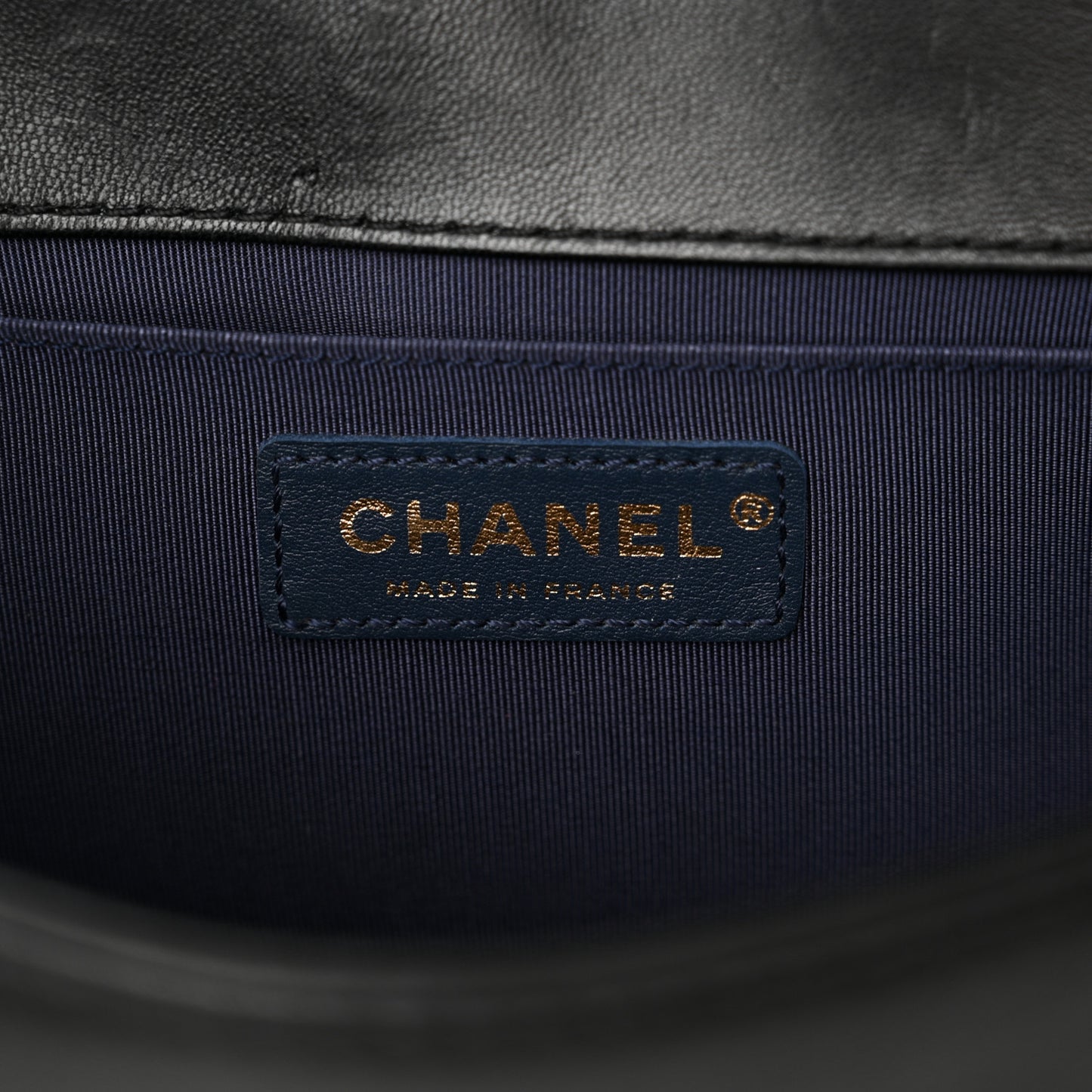 Lambskin Quilted Bi-Color Medium Boy Flap Black Navy