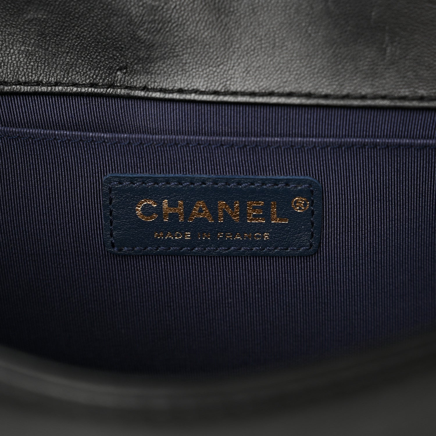 Chanel Lambskin Quilted Bi-Color Medium Boy Flap Black Navy 6 of 15