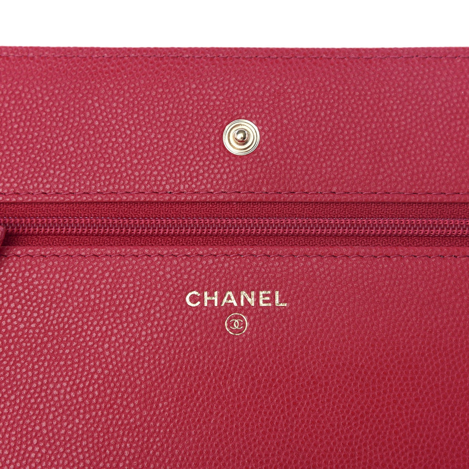 Chanel Caviar Camellia Embossed Wallet On Chain WOC Fuschia 8 of 12