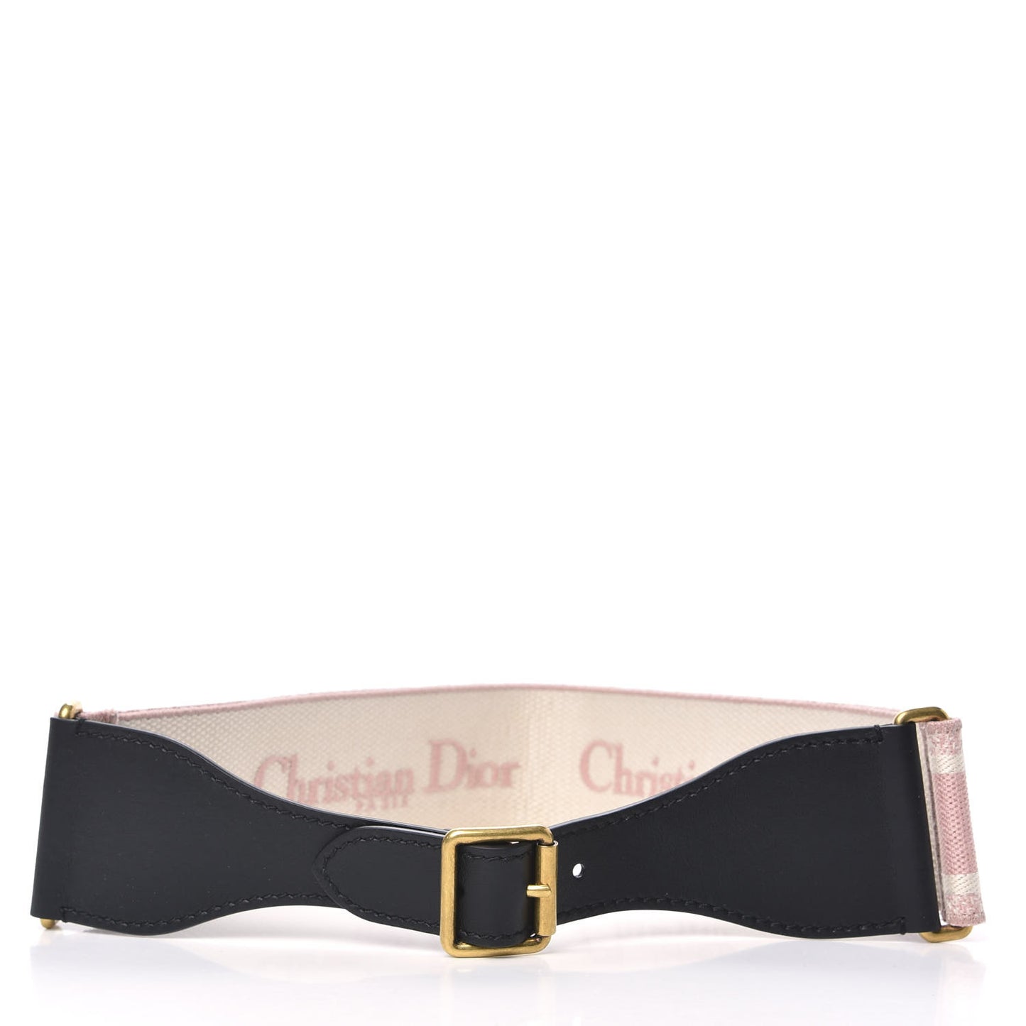 Canvas Embroidered Large Belt 80 32 Pink White