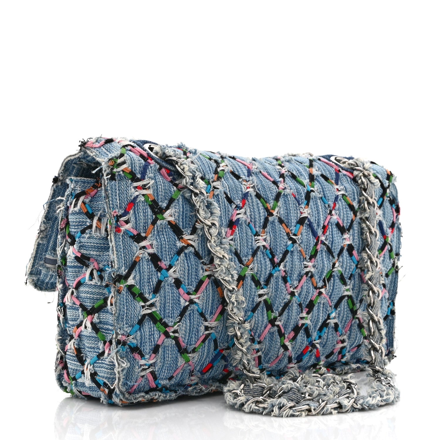 Chanel Woven Denim Medium Flap Multicolor 3 of 10
